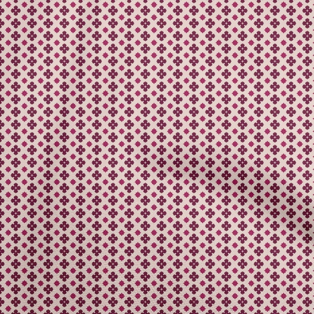 oneOone Polyester Spandex Magenta Fabric Asian Block Print Sewing Craft Projects Fabric Prints By Yard 56 Inch Wide
