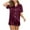 Wine, variant on Your-Sty Women's Satin Pajama Set 2-Piece Sleepwear Loungewear Button Down Short Sleeve Silky PJ Set