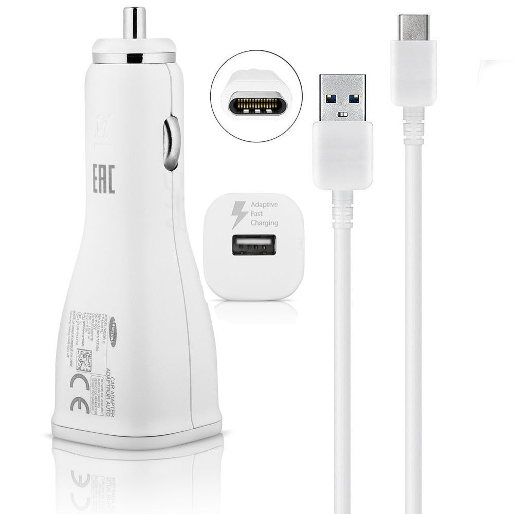 OEM Fast Charger For Samsung Galaxy J7 V 2nd Gen / J7 Star (2018) Cell Phones [Car Charger + 5 FT Micro USB Cable] - AFC uses Dual voltages for up to 50% Faster Charging! - White - image 3 of 9