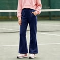 thumbnail image 2 of OJSFQUFP Girls' Flared Pants Outerwear Versatile Sweatpants Cotton Slightly Flared Pants for Medium and Large Hiking Pants, 2 of 5