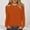 Orange, variant on Aobny Long Sleeve Fall Tops for Women 2025 Crew Neck Orange Shirts with Pocket Pullover Waffle Knit Women's Plus Size Tops,XL
