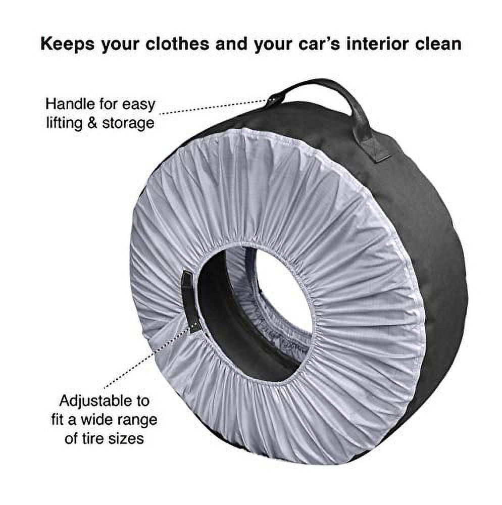 Kurgo Seasonal Tire Tote  Wheel Felts Spare Tire Cover Portable Wheel  Bags Winter Tire Cover Eco-Friendly Tire Totes Handle for Easy  Transportation Universal Fit