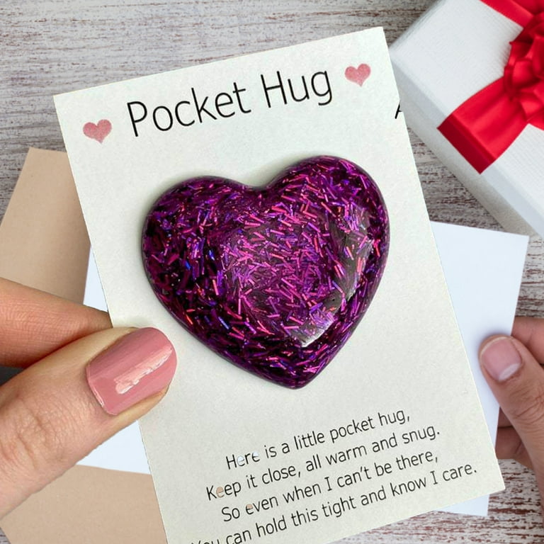 Conditiclusy Pocket Hug Heart Cute Glass Crafts Special Encourage  Multicolored Love Heart Charms Birthday Wedding Party Valentine's Day Gift  Decoration 