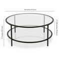 thumbnail image 4 of Evelyn&Zoe Sivil 36" Wide Round Coffee Table with Glass Top, Blackened Bronze, 4 of 7