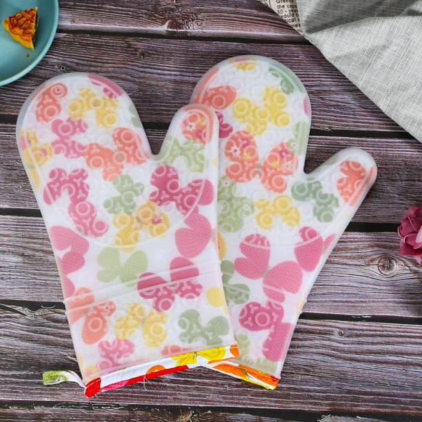 Silicone Oven Mitts Heavy Duty Cooking Gloves, Kitchen Heat Resistance
