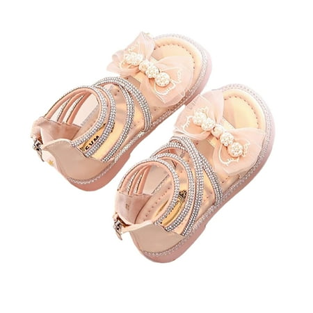 QUDDERR Toddler Kids Girls Sandals Little Girls Soft Bottom Shoes Girls Summer Open Toe Sandals 1.5m-13.5M