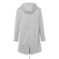 thumbnail image 3 of WTOBBY Women's Longline Outdoor Sun Raincoat - Waterproof Windproof Hooded Jacket with Striped Design for All Seasons and Weather Conditions ,Light Gray M, 3 of 3