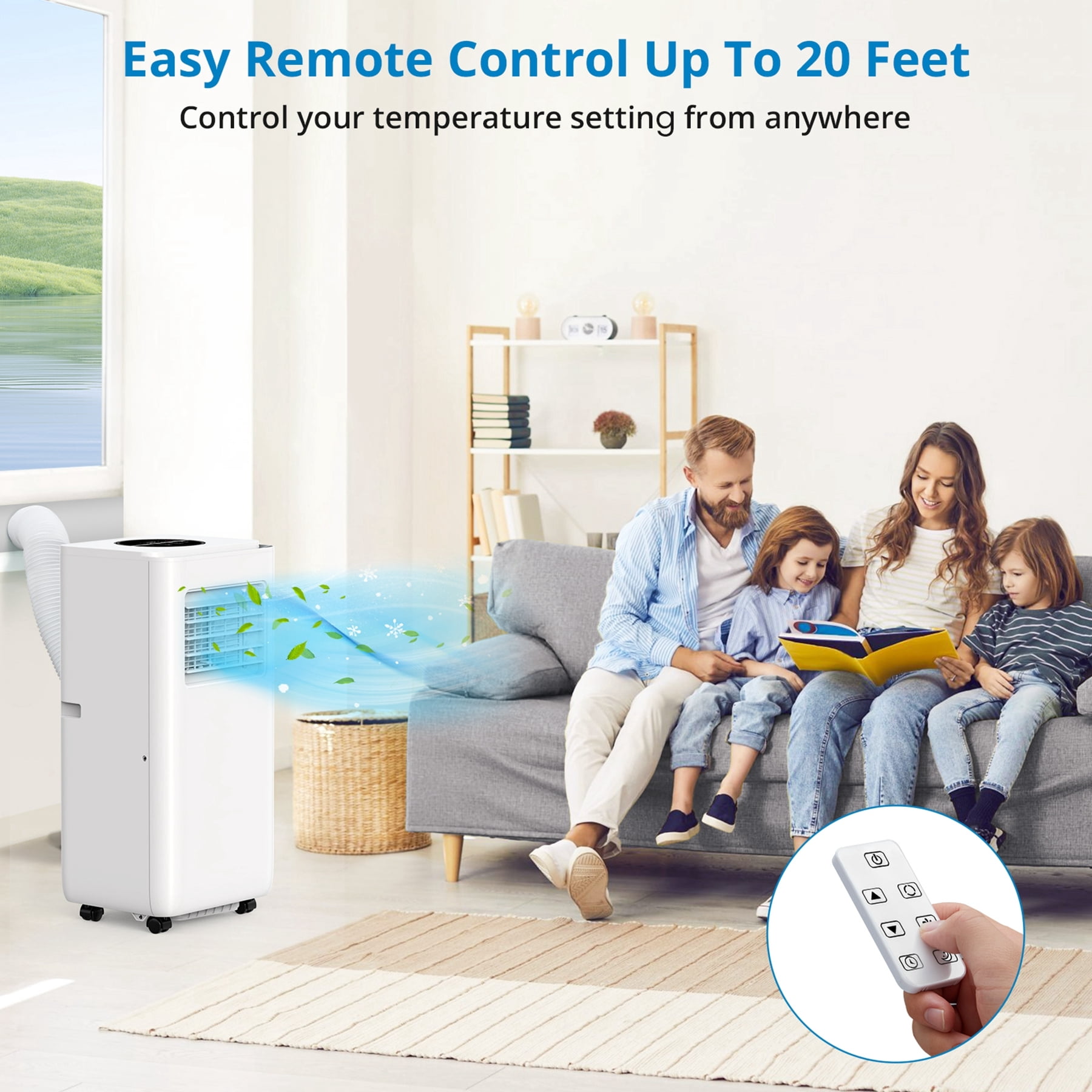 Aoile Portable AC Unit 8000BTU ASHRAE 3-In-1 Portable Air Conditioner Cools Rooms up to 350 Sq.Ft