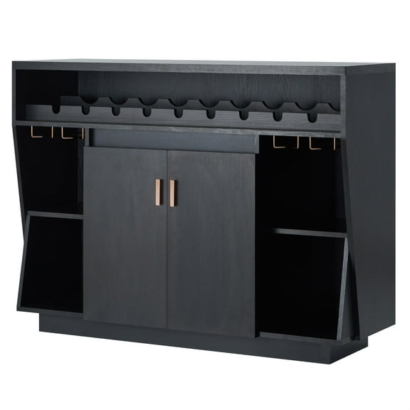 Furniture of America Trenta Wood Multi-Storage Buffet Cabinet in Black