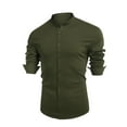 thumbnail image 5 of IROINNID Reduced Long Sleeve Shirts for Men Loose Solid T-shirt Blouse Round Neck Tops Buttons Cardigan,Green, 5 of 5