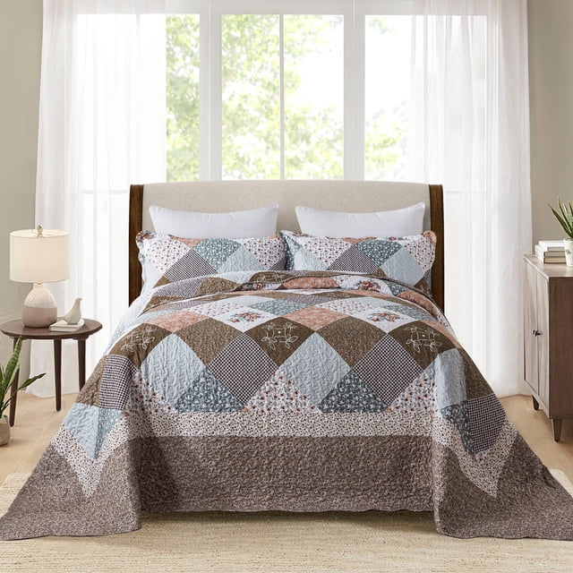 Juego de cama HoneiLife California King de 305 x 305 cm, edredón de 3 unidades