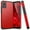 Red, variant on TJS for TCL K11 T432W / TCL 502 Phone Case, with Tempered Glass Screen Protector, Dual Layer Hybrid Magnetic Support Shockproof Heavy Duty Cover (Black)