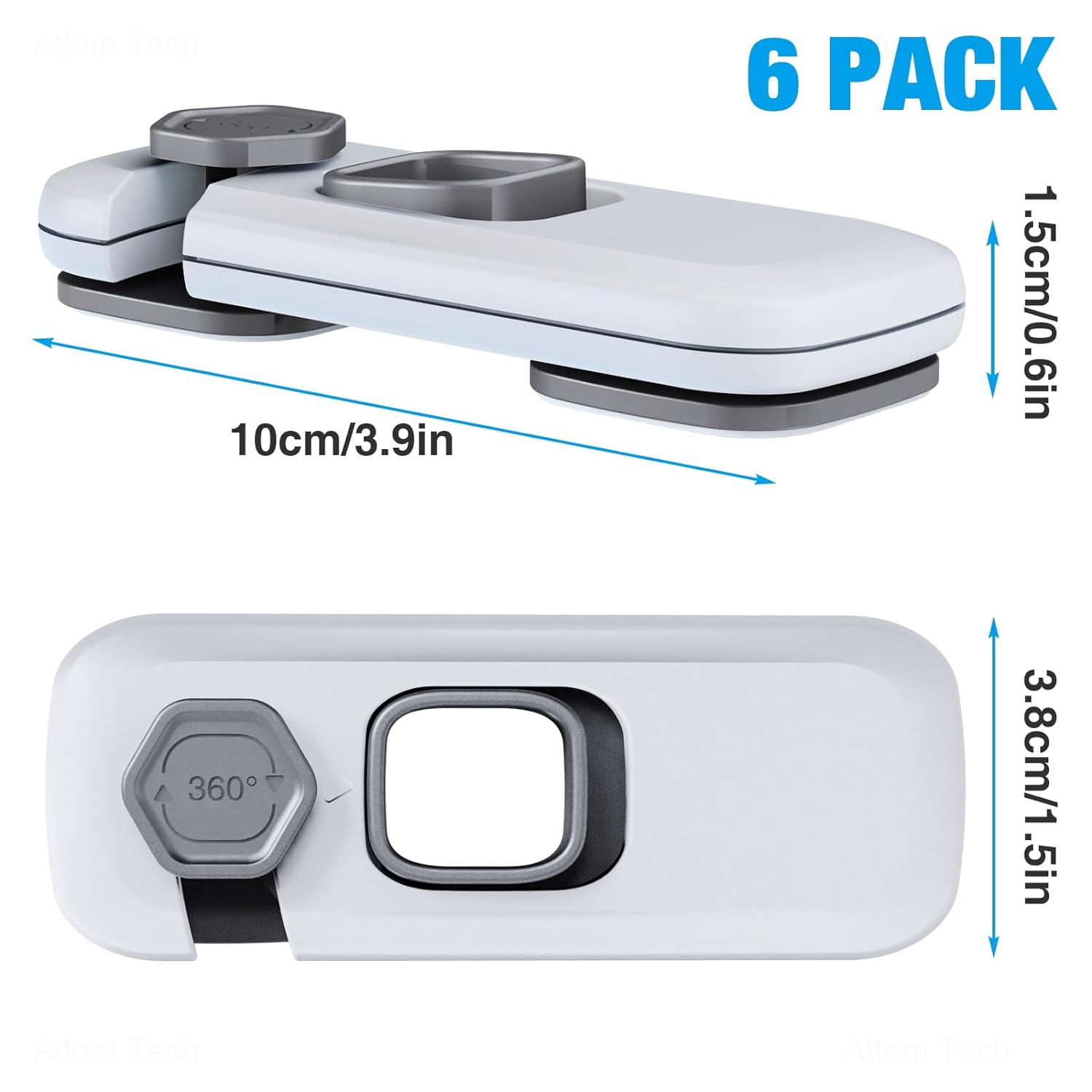 NiHome Child Proof Refrigerator Lock 6-Pack, Gray photo 3
