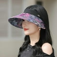 thumbnail image 4 of YooGuoGuo Floral Print Visor Hats for Women Wide Brim Summer Cap Fashionable UV Protection Hat for Outdoor Beach Gardening, 4 of 7