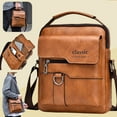 thumbnail image 4 of Bxaolu Men's Leather Crossbody Sling&nbsp;Shoulder Bag - Vintage&nbsp;Side Crossover Man Purse, Messenger Satchel Travel Handbag, Coffee, 4 of 7