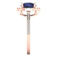 thumbnail image 3 of 1.8 ct Round Cut Simulated Blue Sapphire Solitaire with Accents Engagement Ring for Women in 18K Rose Gold, 3 of 5