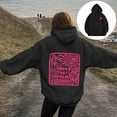 thumbnail image 2 of yueewhu Pink Hoodies for Women 2025 Teen Girls Graphic Hoodie Long Sleeve Cute Preppy Sweatshirts Y2K Tops with Pockets (Black, M), 2 of 7