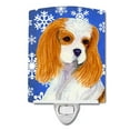 thumbnail image 1 of Carolines Treasures SS4665CNL Cavalier Spaniel Winter Snowflakes Holiday Ceramic Night Light, 1 of 1