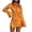 Orange, variant on Fesfesfes Women Dress Casual Trumpet Long Sleeve Solid Turn-down Collar Slimming Mini Shirt Dresses Plus Size $10