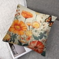 thumbnail image 7 of Acheng Fall Thanksgiving Floral Pillow Covers Orange Flower Butterflies Throw Pillow Case Set of 2 Autumn Decorative Pillow Cover Cushion Cover for Home Couch Sofa Livingroom 24x24in, 7 of 7
