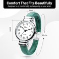 thumbnail image 2 of Blekon Collections Japanese Quartz 30mm Womens Snake Style Leather Cuff Bangle Watch, 2 of 6