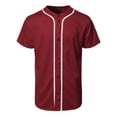 thumbnail image 1 of Men's Solid Front Button Closure Athletic Baseball Inspired Jersey Top, 1 of 1