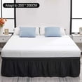 thumbnail image 2 of Falda de cama abatible cama elástica ajustable colchón de poliéster con volantes colchón decoración suministros de cama, 200x200 + 40, negro Speravity HA004051-04, 2 of 7