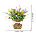 thumbnail image 3 of CNKOO Spring Wreath Front Door Front Door Sign Wreath Wild Flower Vine Basket Pendant Window Decoration Flower Basket, 3 of 6