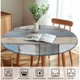thumbnail image 6 of Waterproof Tablecloth with Elastic Tablecloth for Round Tables 36"-70" for Indoor Outdoor Patio Use, 44Inch, Weathered Wood, 6 of 6