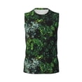 thumbnail image 4 of Yiaed Lush Foliage Green Plant Print Men's Singlet Vests Summer Running Muscle Tank Tops Gym Undershirt Round Neck Sleeveless for man, 4 of 5