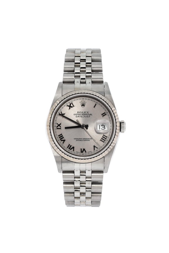 Pre-Owned Oyster Perpetual Datejust Automatic Watch Stainless Steel and White Gold 36 By Rebag