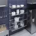 thumbnail image 4 of AmGood 16 in. x 48 in. Four-Tier Metal Wall Mount Shelf | Staunless Steel Shelving for Commercial Kitchen, Closet, Garage, Pantry, etc, 4 of 8
