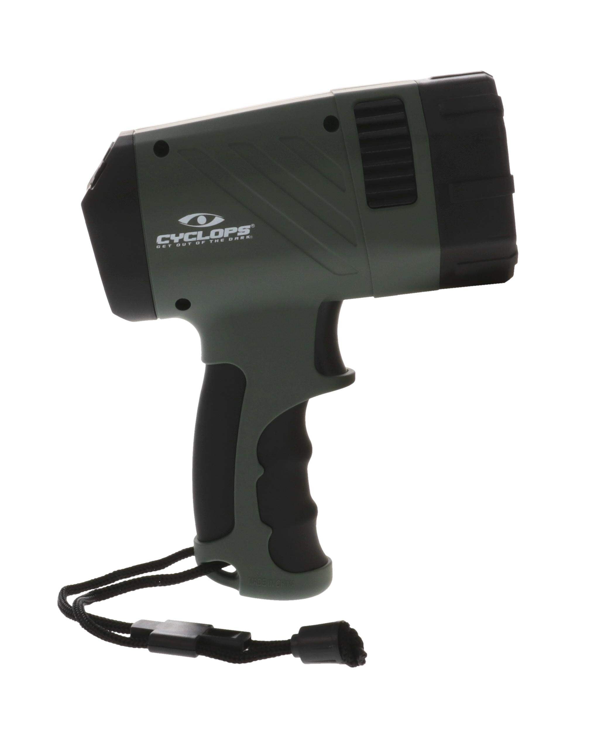 CYCLOPS REVO X-15 1500 Lumens Lighweight 4 Lighting Modes Rechargeable LED Handheld Spotlight | Emergency Whistle on lanyard & Detachable Red Lens Included