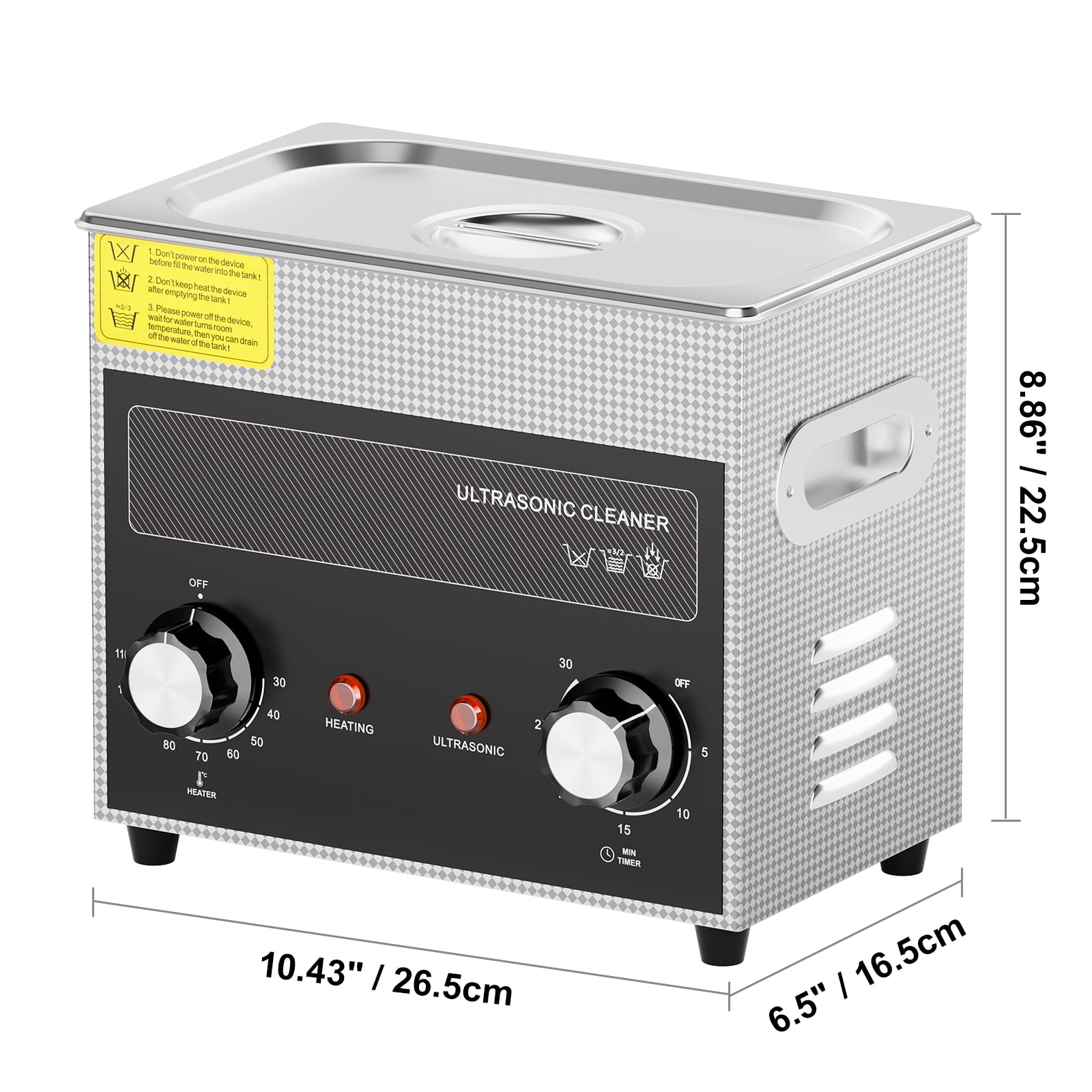 KFFKFF 3L Digital Ultrasonic Cleaning Device with Heating Function and Timer, Including Basket, 120W Power for Efficient Cleaning of Watches, Eyewear, Coins, and Metal Components