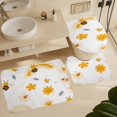 thumbnail image 6 of Cute Bees And Rainbows Pattern Shower Curtain Bathroom Sets Toilet Lid Rug, Bath Mat And Contour Mat, Shower Curtain 4Pcs, 6 of 8