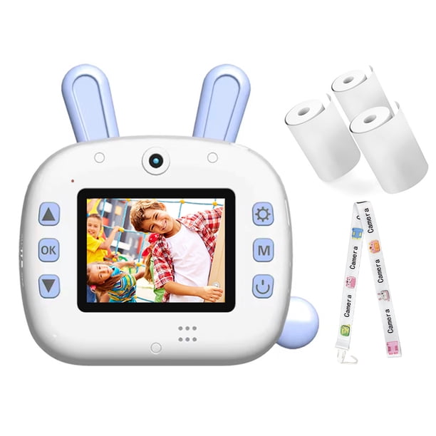 Cámara para niños Impresora térmica instantánea Pantalla de 2,4 pulgadas Cámara digital de 12MP Soporte Disparo con temporizador Enfoque automático Grabación de video 1080FHD Impresión térmica sin tin