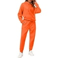 thumbnail image 4 of Huankd Women's Fleece Tracksuit 2 Piece Lounge Set Oversized Hoodie Sweatshirt and Comfortable Joggers Fall Fashion Outfit Saffron M, 4 of 6
