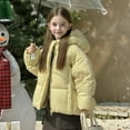 thumbnail image 4 of AUNVITO Girls 2-12Y Thickened Fleece-Lined Hooded Puffer Coat with Zipper Front Pockets Casual Warm Winter Jacket, 4 of 5
