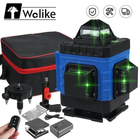 

4x360 Degree Laser Level Rechargeable Self Leveling Laser Level Four Plane Cross Line Lasers 2x360 Degree Vertical 2x360 Degree Horizontal 16 Lines 4D +Remote Control + Li-Battery/Tripod+Lifting Base