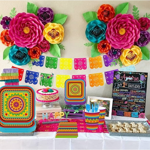 Fournitures Fête Taco 20 Serviettes Fiesta Mexicaine - Décoration Cinco De Mayo, Rayures Colorées, Jetables, 50g Thème Mexicain Festif
