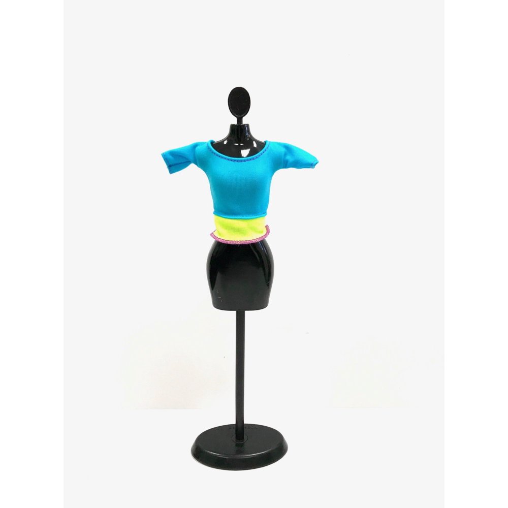 Barbie Fashion Blue Neon Green Cropped Workout Top Shirt Doll Clothing