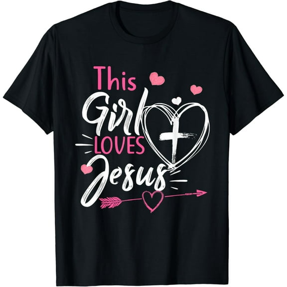 This Girl Loves Jesus T shirt Christian Women Faith Tee T-Shirt