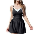 thumbnail image 5 of QSAWXQZ Women's One Piece Swimsuit Romper Athletic Sleeveless Crew Neck Bathing Suit with Boy Shorts Modest Swimwear with Pockets for Surfing Vacation 2XL, 5 of 8