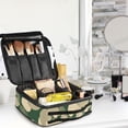 thumbnail image 5 of FORMRS Travel Makeup Bag Large Capacity Train Case Cosmetic Organizer with Adjustable Dividers, Beige Abstract, 5 of 8