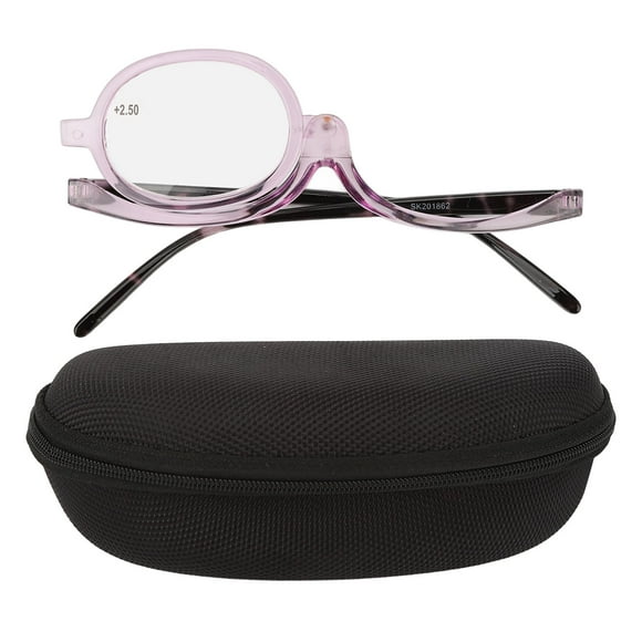 Makeup Reading Glasses Single Lens Magnifying Flip Down Rotating Makeup Glasses for Eyes +2.50