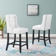 thumbnail image 7 of Modway Baronet Counter Bar Stool Faux Leather Set of 2 in White, 7 of 7