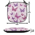 thumbnail image 5 of Butterfly Chair Seating Cushion Set of 6, Various Flying Butterflies Colors Hippie Style Print Design, Seat Pads for Office with Anti-slip Backing, 16"x16", Pink Purple, by Ambesonne, 5 of 7