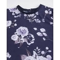 thumbnail image 4 of MoomayaWomens PrintedLoose-Fit Top,ElbowSleeves Round Neck Lounge Wear Top, 4 of 8
