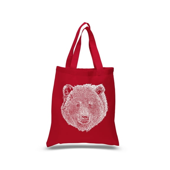 Small Word Art Tote Bag - Bear Face