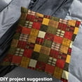 thumbnail image 2 of jejeloiu Retro Geometric Plaid Fabric by the Yard 2 Yards,Patchwork Geometric Room Decor Fabric by the Yard,Orange Brown Fabric for Sewing For Teens,Ultra Soft Home Decor, 2 of 6